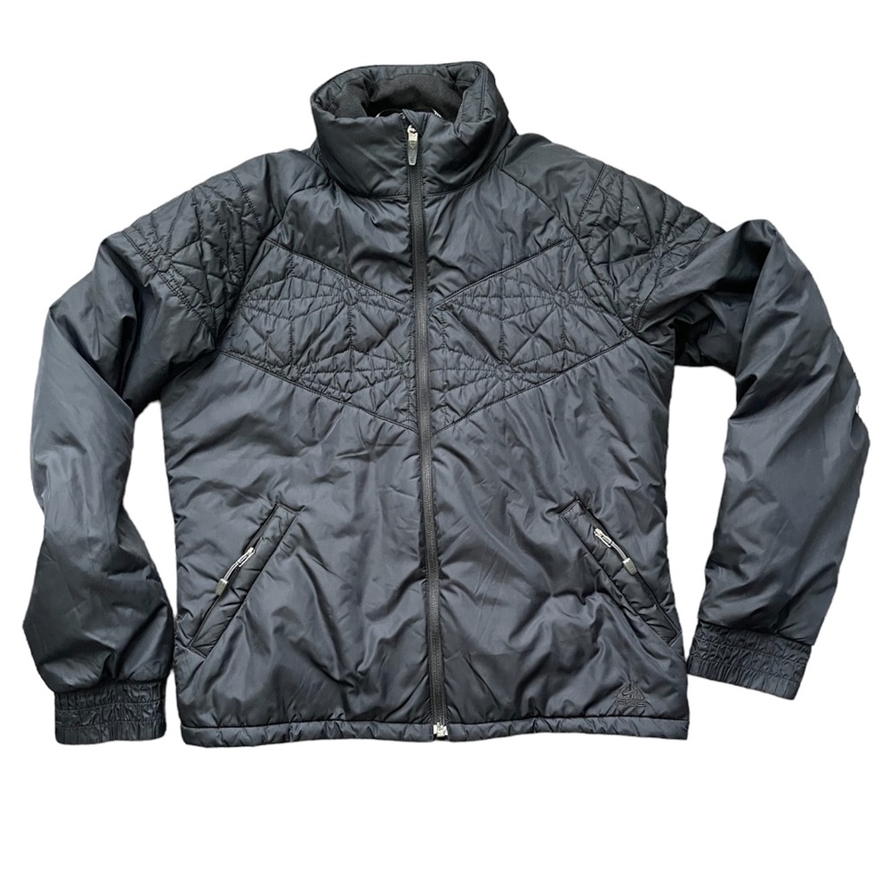 Nike ACG Black Quilted Outdoor Thermal Layer 2 Jacket Full Zip Youth Sz: L